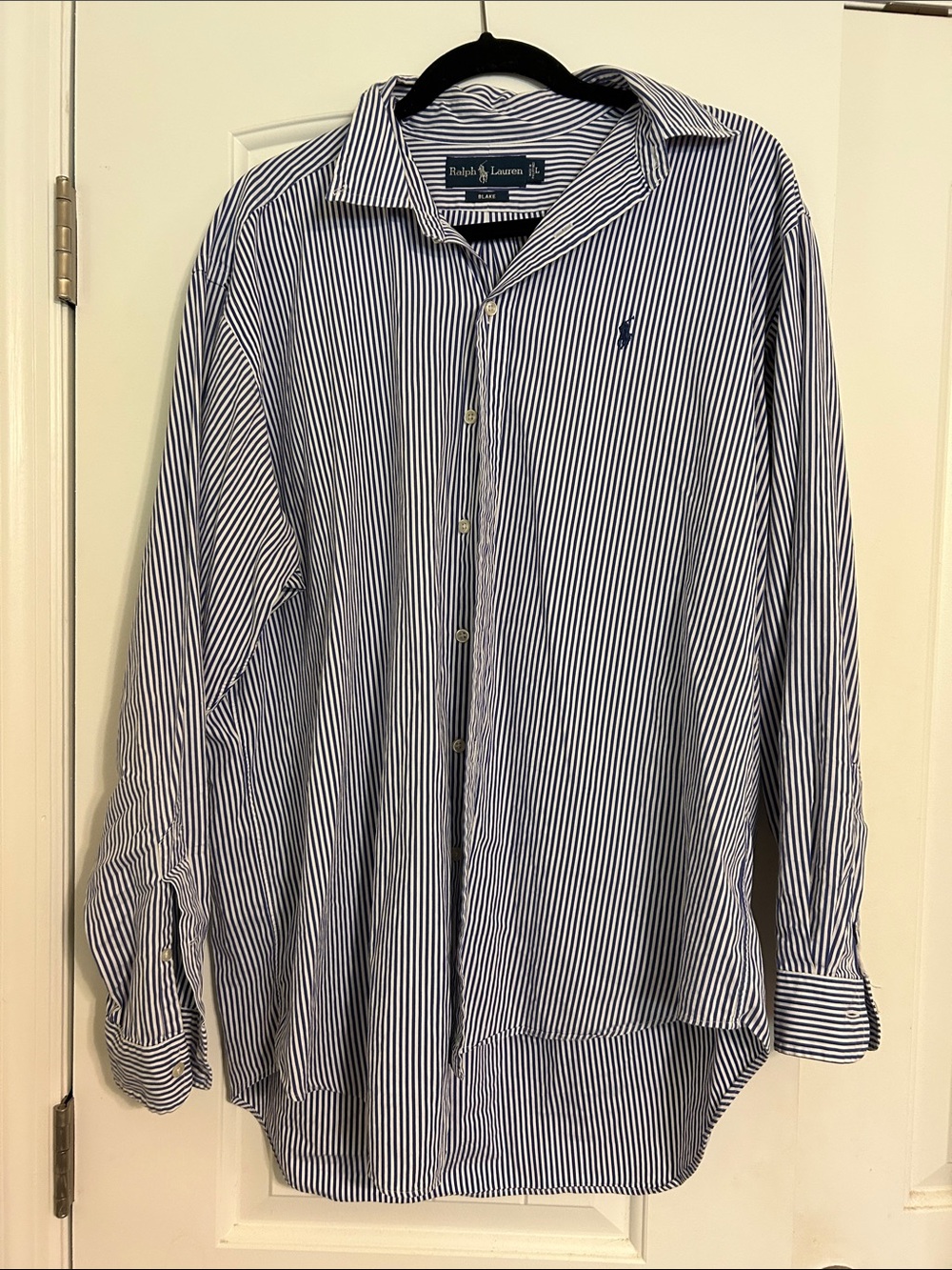 Ralph Lauren Navy and White Pinstripe Dress Shirt